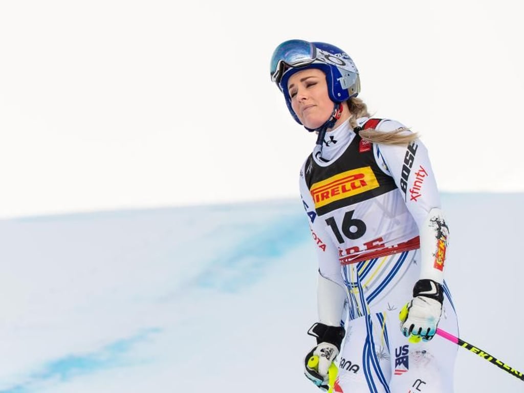 Lindsey Vonn zeigt sich nach ihrem Sturz emotional angeschlagen. Foto: Pontus Lundahl/TT NEWS AGENCY