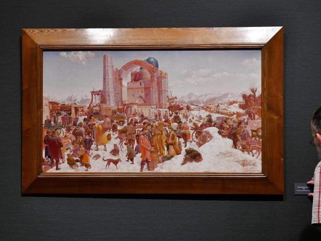 "Bauernmarkt in Samarkand" (1963) von Werner Tübke im Panorama Museum. Foto: Frank May