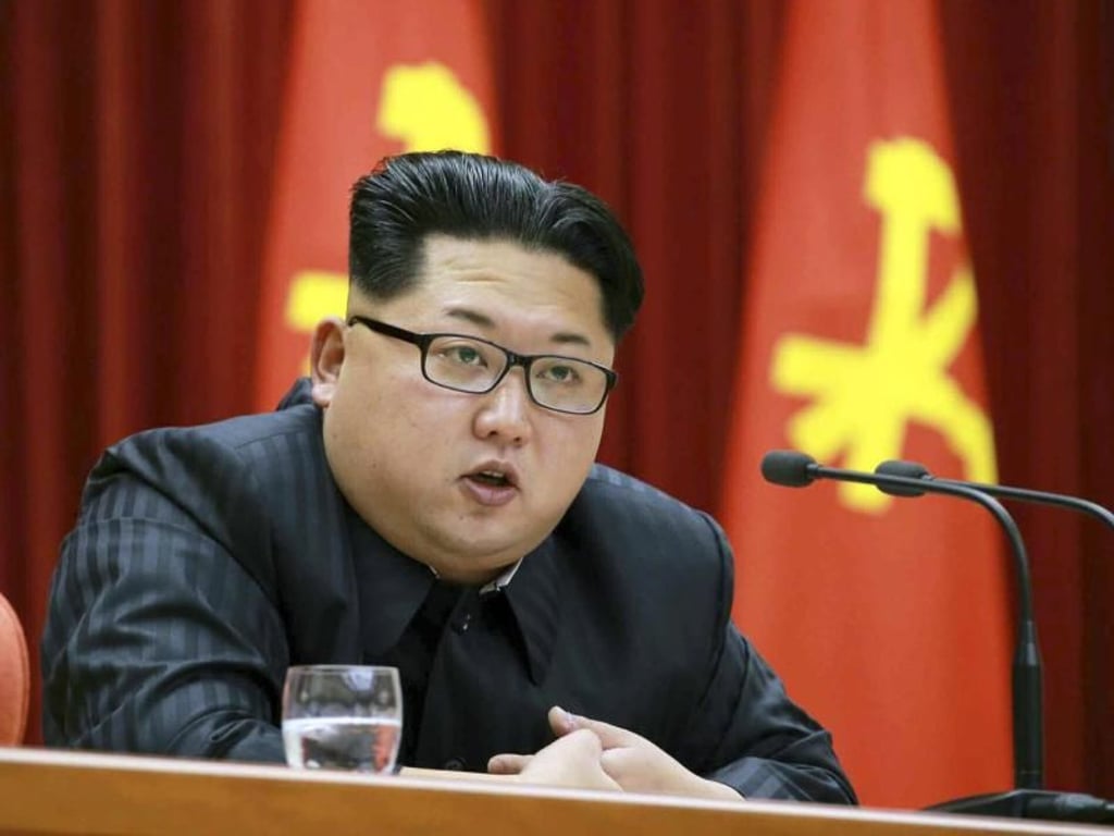 Der nordkoreanische Machthaber Kim Jong Un auf einer Veranstaltung des Zentralkomitees der Arbeiterpartei. Foto: Rodong Sinmun/YONHAP/RODONG SINMUN/Archiv