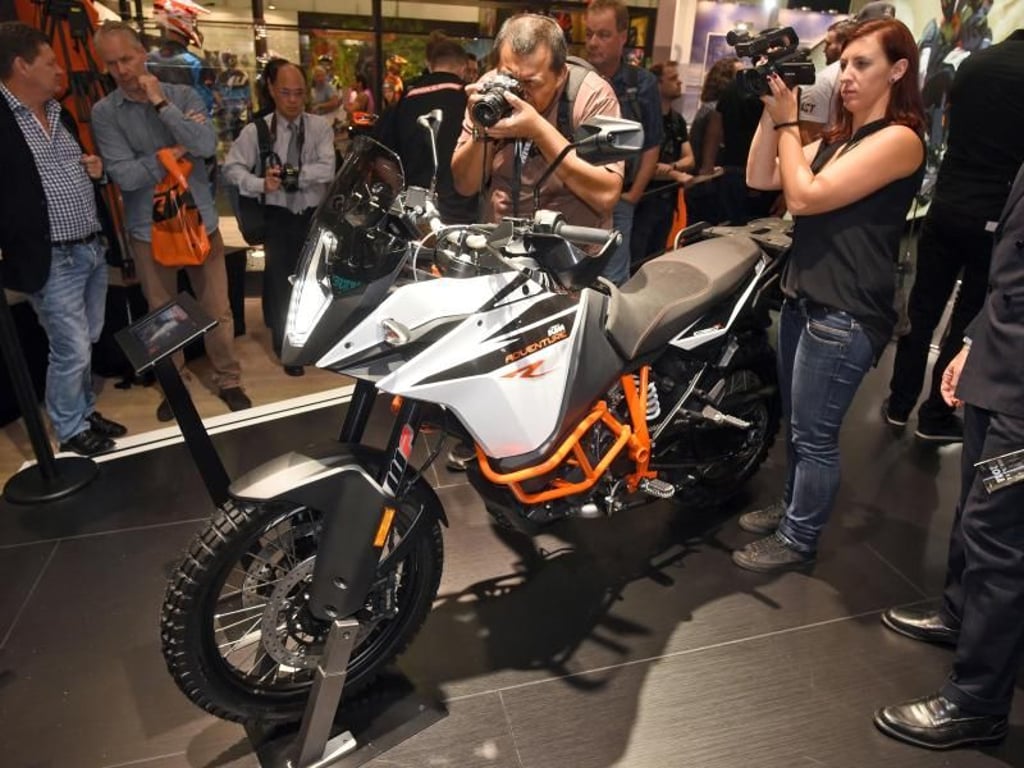 Reiseenduros dürfen auf der Intermot nicht fehlen. KTM zeigt auf der Motorradmesse in Köln die neue Adventure 1090. Foto: Henning Kaiser