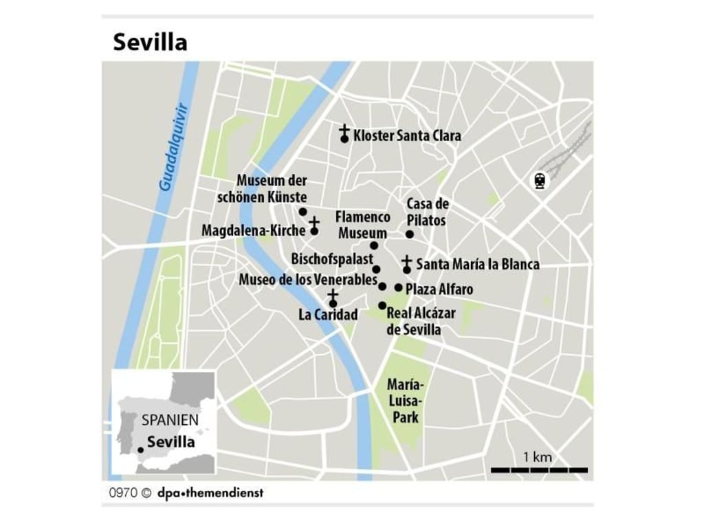 Sevilla dient regelmäßig als Kulisse für große Filmproduktionen. In diesem Jahr lockt auch der 440. Geburtstag des spanischen Barock-Malers Murillo. Foto: dpa-infografik