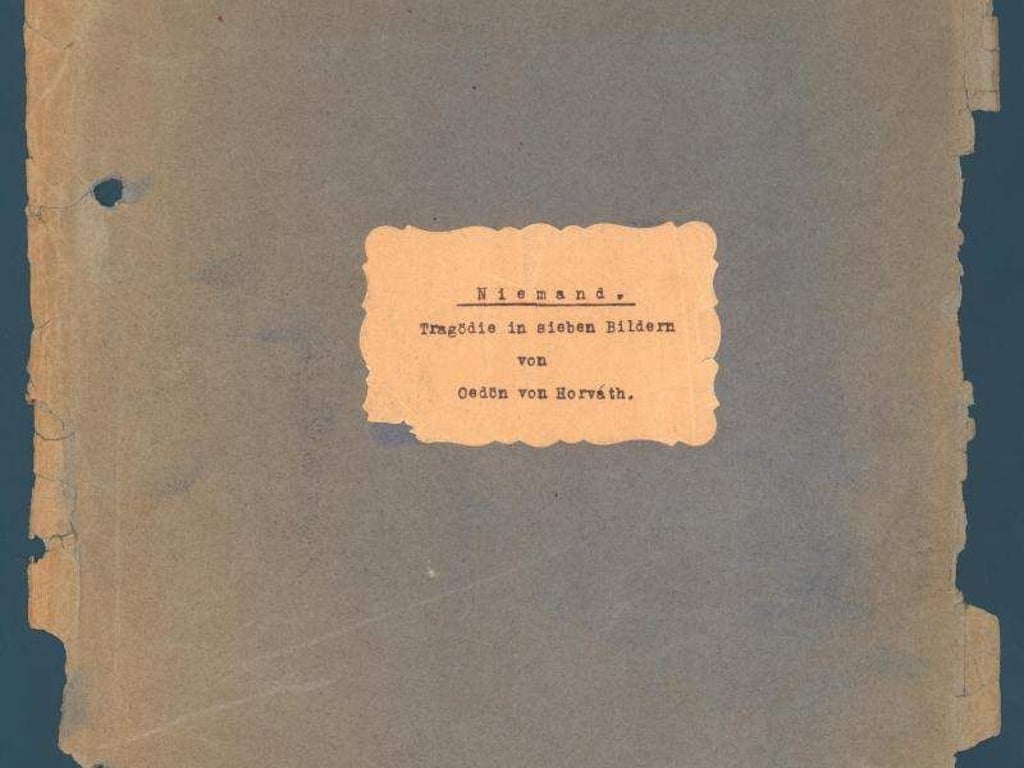 Deckblatt des Stücks «Niemand» von Ödön von Horvath. Foto: Wienbibliothek