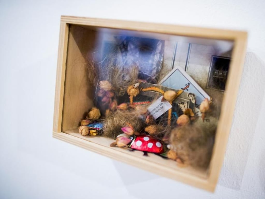 Ein Objektkasten mit Erinnerungsstücken. Foto: Rolf Vennenbernd