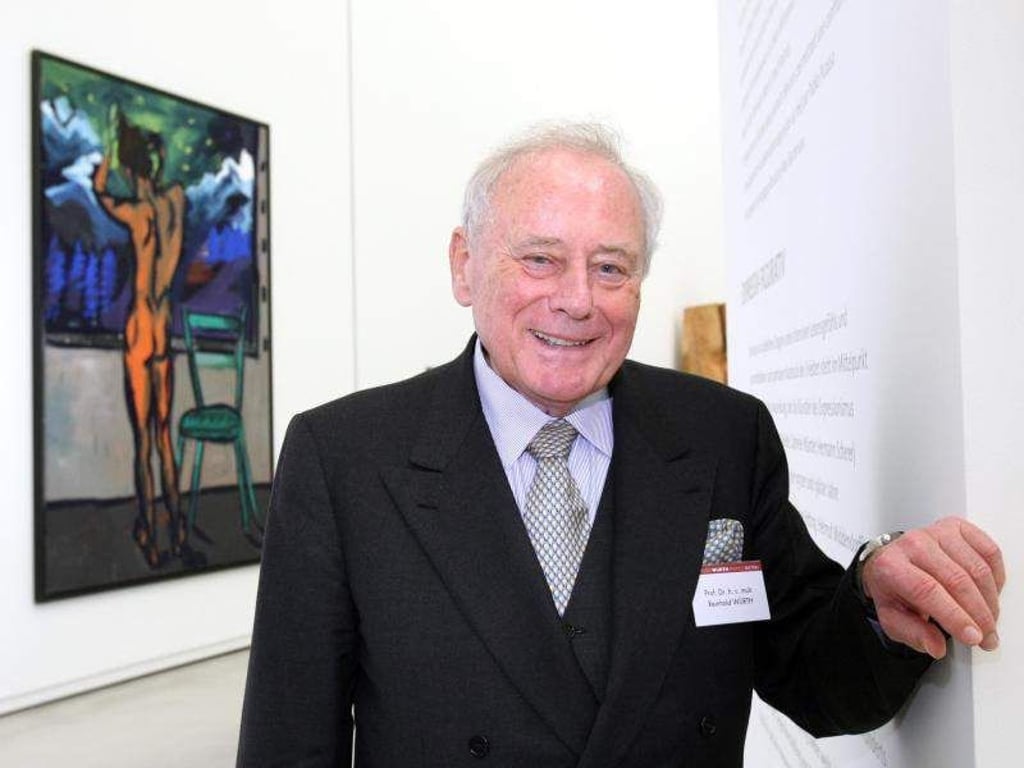 Reinhold Würth vor dem Gemälde «Ausblick» von Rainer Fetting. Foto: Patrick Seeger