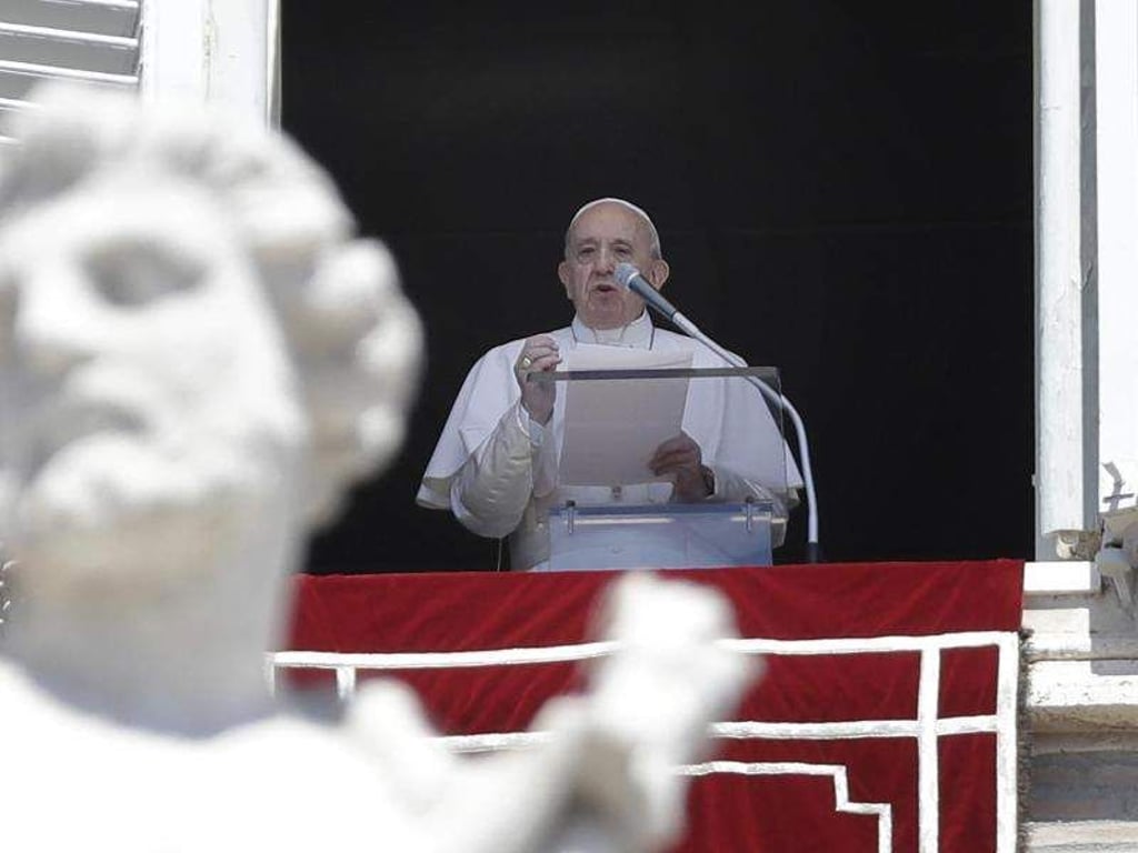 Papst Franziskus beim Angelus-Mittagsgebet: Die Klima-Beschlussvorlage für den CDU-Bundesvorstand beginnt mit dem Namen des katholischen Kirchenoberhauptes. Foto: Gregorio Borgia/AP