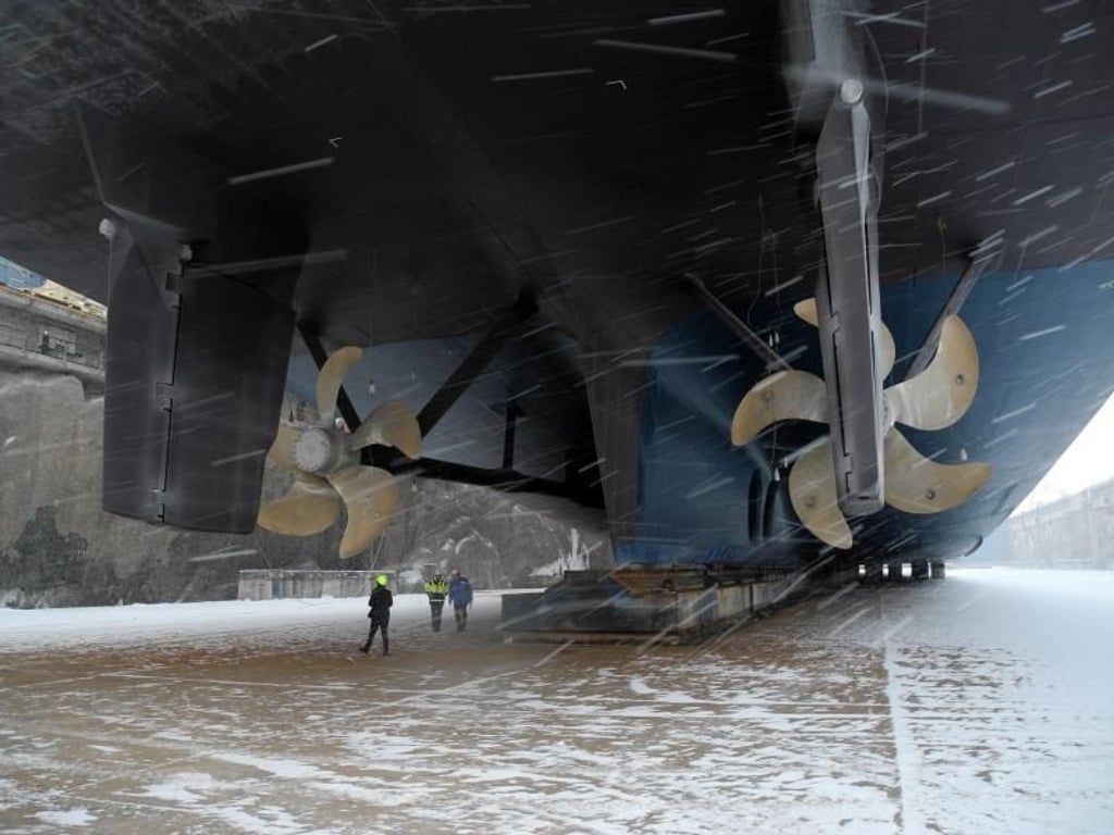 Von diesen Schiffsschrauben wird die «Mein Schiff 5» angetrieben. Foto: Michael Zehender