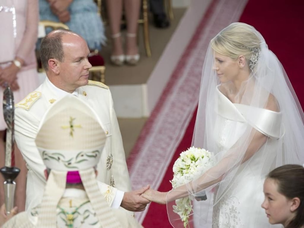 Fürst Albert und Fürstin Charlene 2011 bei ihrer Trauung. Foto: Gaetan Luci