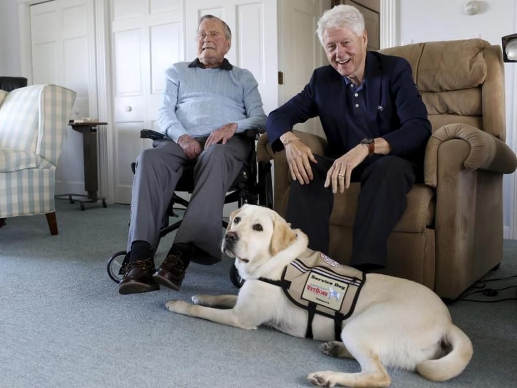 Dicke Freunde: Bill Clinton besucht George H. W. Bush. Foto: Evan F. Sisley/Office of George Bush