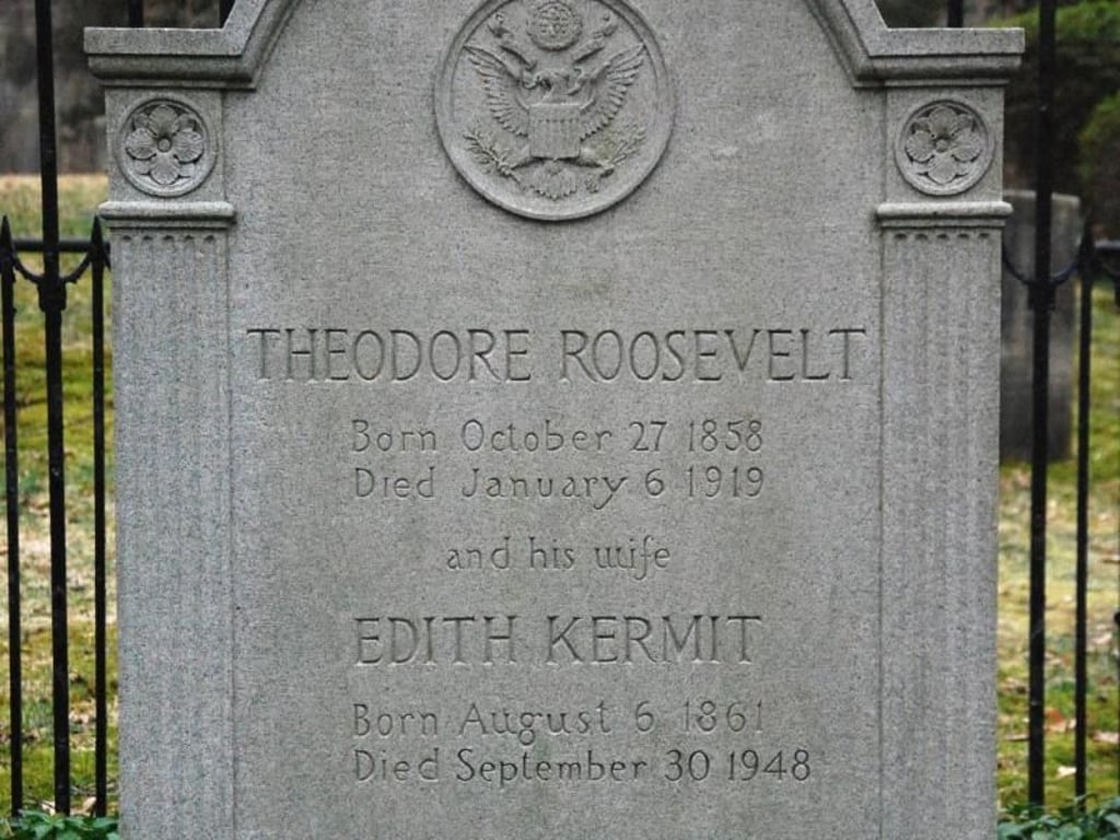 Das Grab von US-Präsident Theodore Roosevelt ist auf dem Friedhof in Oyster Bay auf Long Island, östlich der Stadt New York, zu finden. Roosevelt starb 1919 im Alter von 60 Jahren. Foto: Chris Melzer