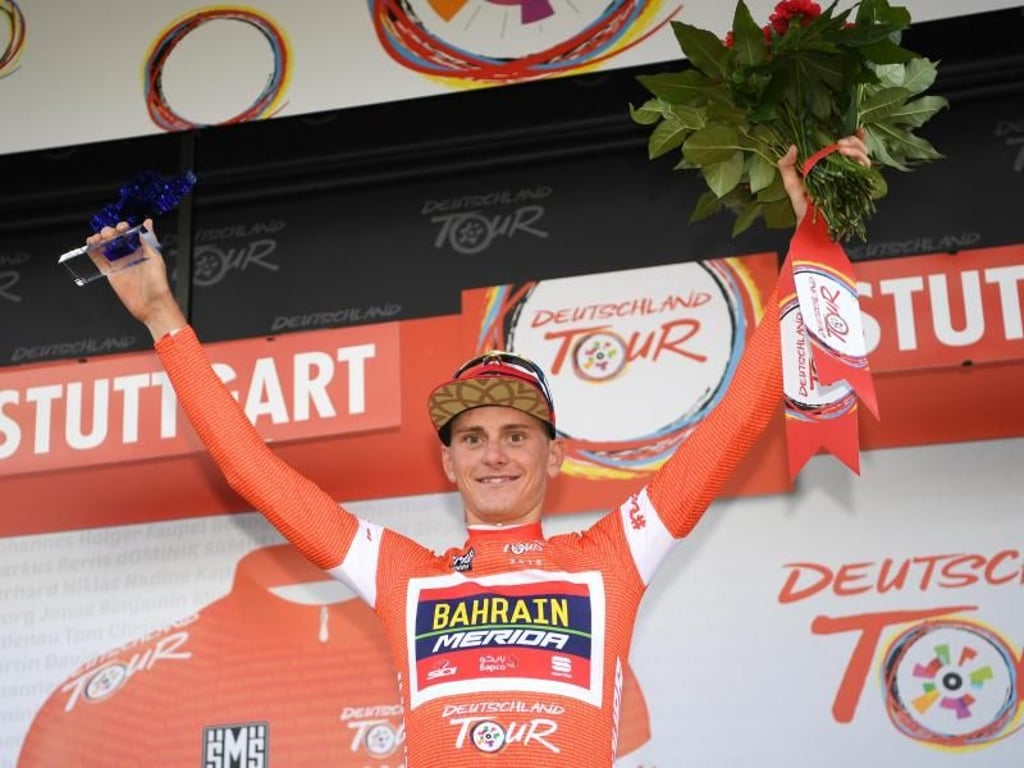 Matej Mohoric aus Slowenien hat die Gesamtwertung der Deutschland-Tour gewonnen. Foto: Felix Kästle