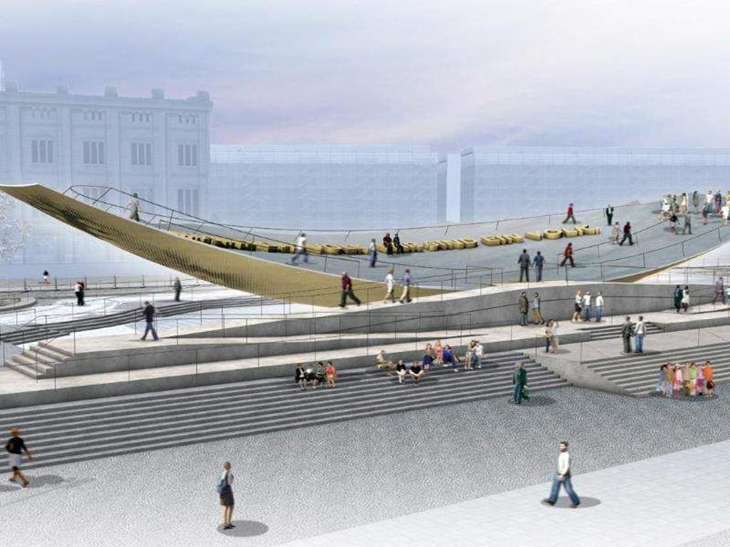 Ein Entwurf für das geplante Freiheits- und Einheitsdenkmal. Foto: Milla&Partner/S. Waltz/Archiv