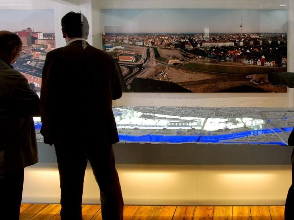 Sieht so die Zukunft aus? Infocenter der Überseestadt im Speicher XI am Hafenmuseum in Bremen. Foto: Frank Pusch