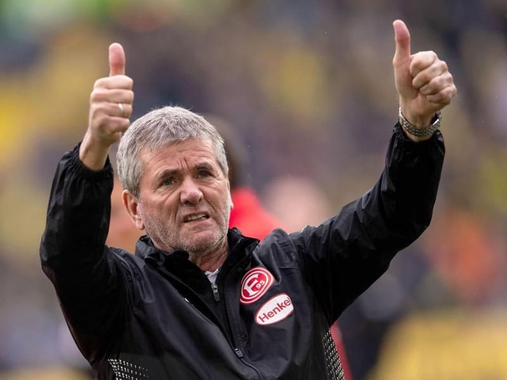 Konnte mit Düsseldorf früh den Klassenerhalt feiern: Fortuna-Coach Friedhelm Funkel. Foto: Marius Becker