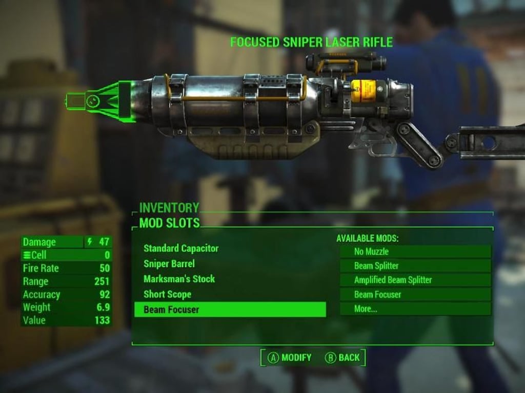 Die zum Überleben in der Post-Apokalypse nötigen Waffen kann man sich aus diversen Einzelteilen selbst zusammenstellen. Screenshot: Bethesda Foto: Bethesda