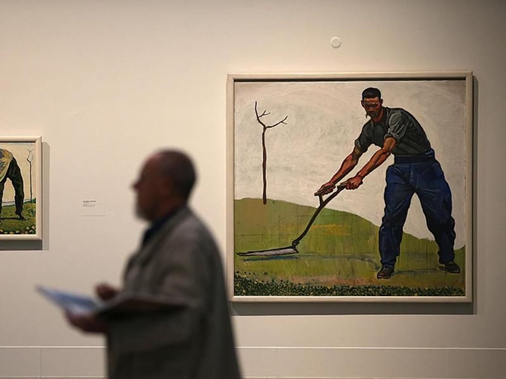 «Der Mäher» von Ferdinand Hodler, zwei Variationen. Foto: Oliver Berg