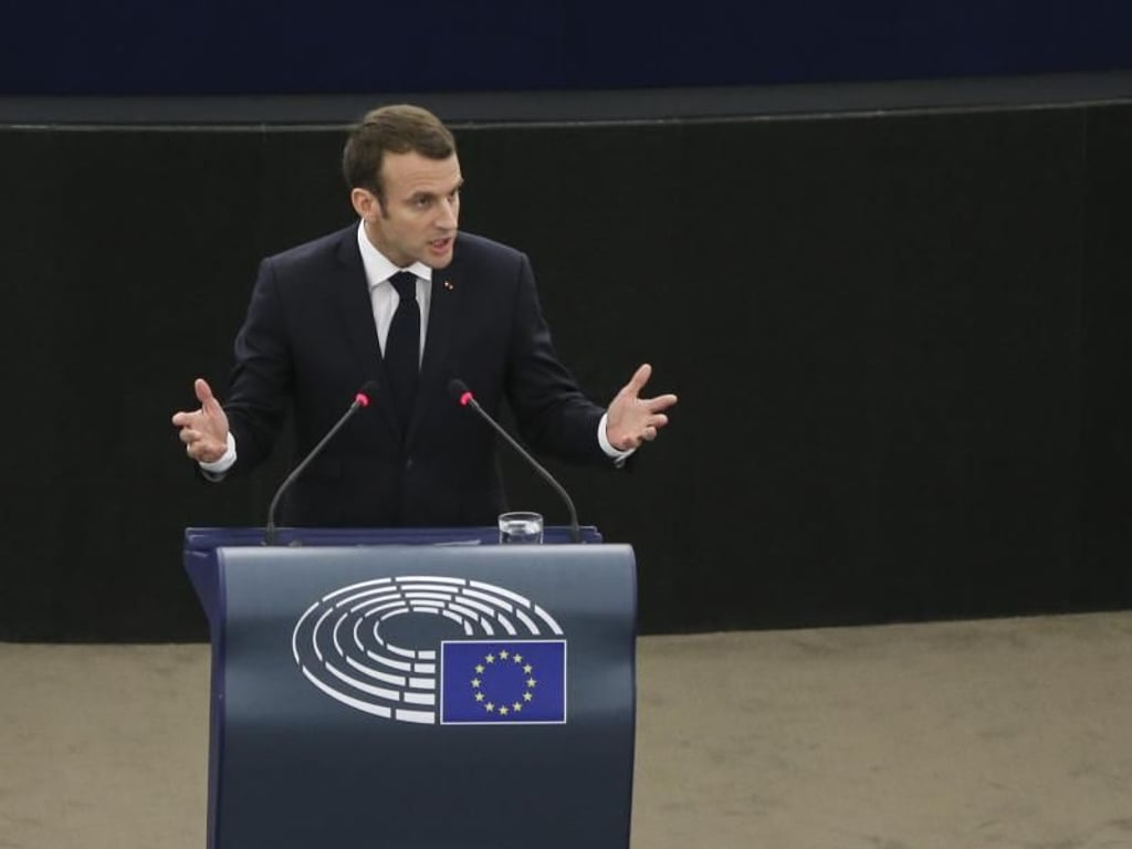 Macron ruft im EU-Parlament zur Verteidigung der «europäischen Demokratie» gegenüber autoritären Tendenzen auf. Foto: Elyxandro Cegarra, ZUMA Wire