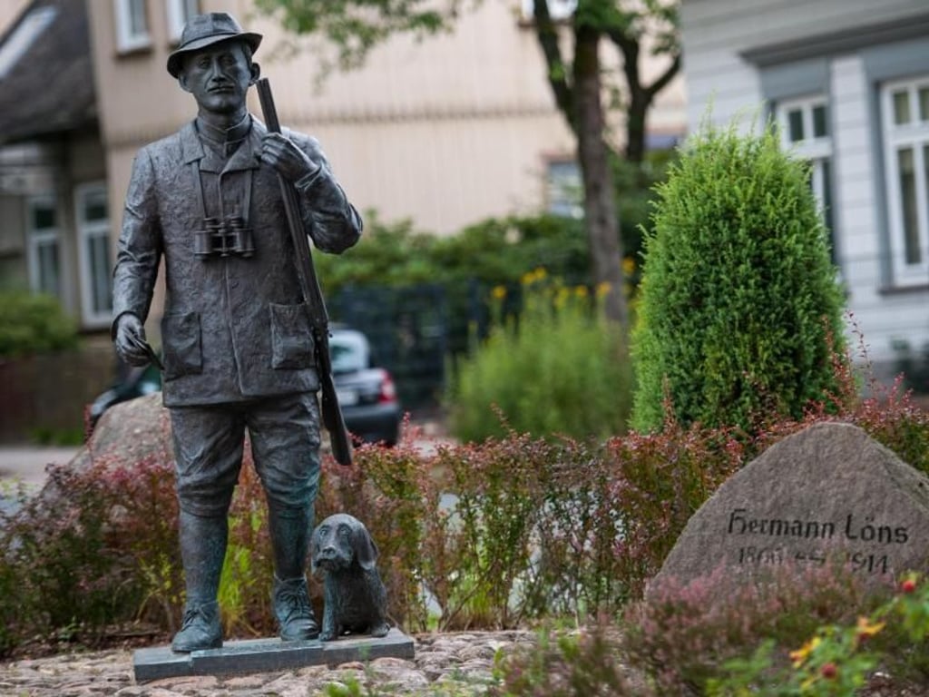 Eine Bronze-Statue von Hermann Löns in Walsrode. Foto: Philipp Schulze