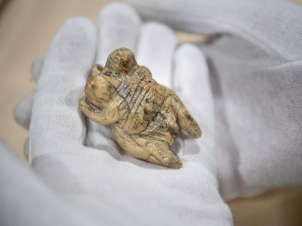 Eine Replik der «Venus vom Hohle Fels", einer eiszeitlichen Skulptur, in Fellbach. Foto: Fabian Sommer