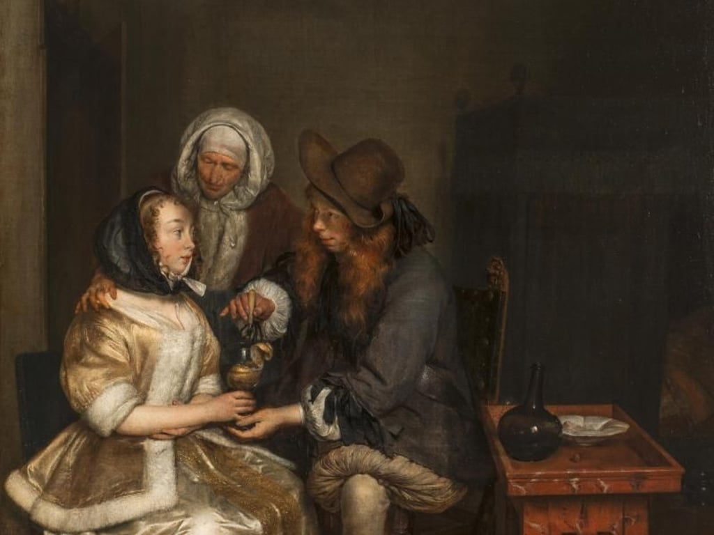 «Glass with Lemonade» (1660 bis 1670) von Gerard ter Borch in der Ausstellung «Holländische Meister aus der Eremitage. Augäpfel der Zaren». Foto: State Hermitage Museum St. Petersburg