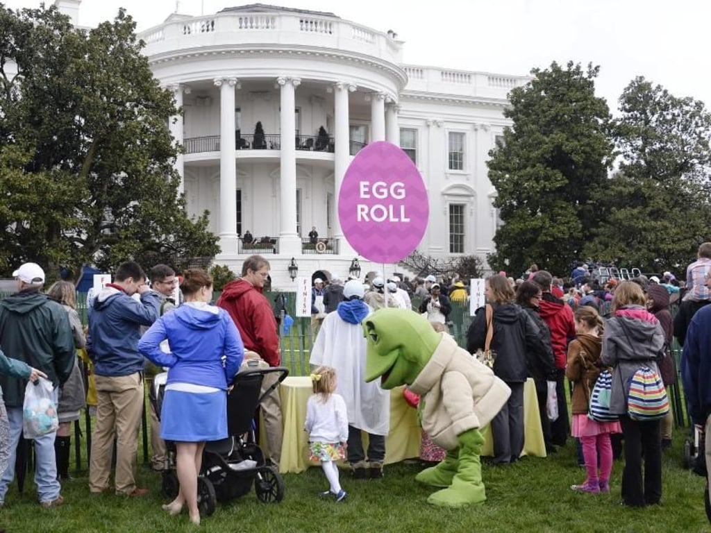 Das traditionelle Osterreierrollen vor dem Weißen Haus. Foto: Olivier Douliery