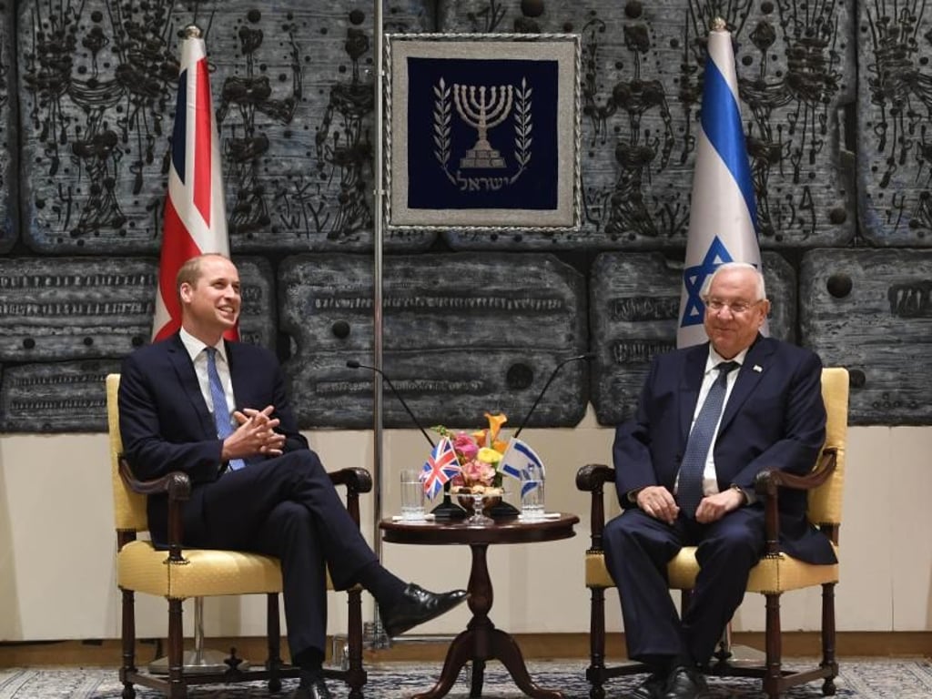 Prinz William trifft sich mit Israels Präsident Reuven Rivlin. Foto: Joe Giddens/PA