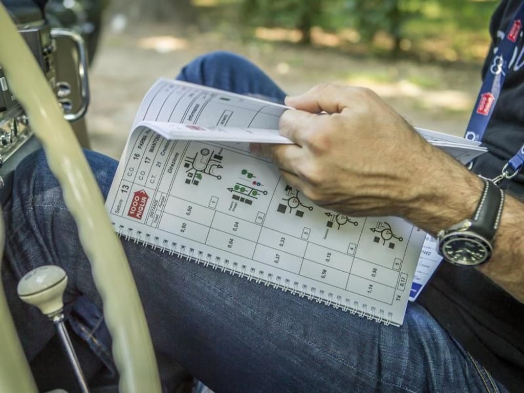 Das richtige Händchen: Ein idealer Beifahrer für Rallyes behält auch in stressigen Situationen einen ruhigen Kopf und kann ein Roadbook lesen. Foto: Dino Eisele/BMW Group Classic