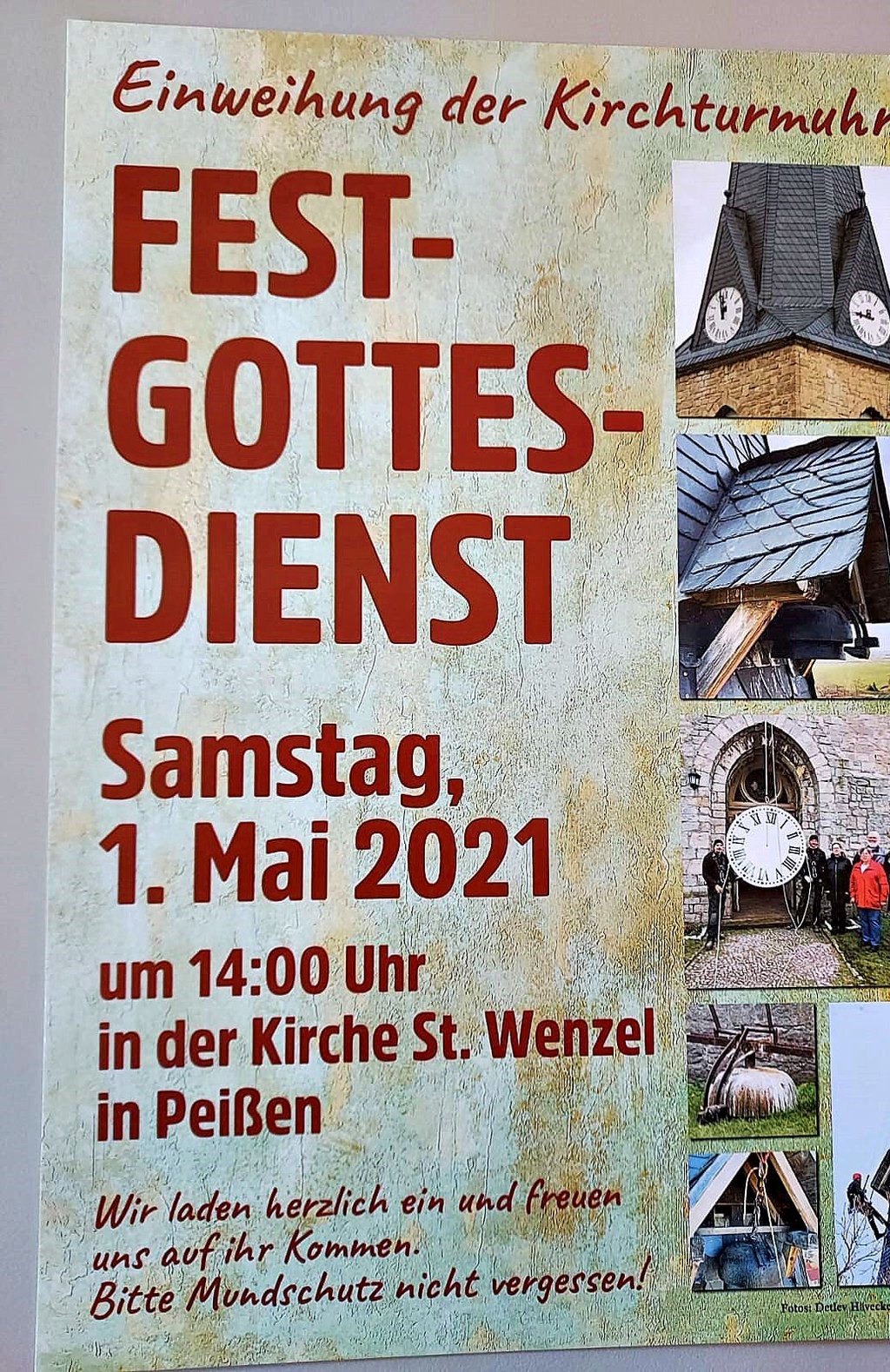 Mit diesem Plakat lädt der Gemeindekirchenrat zum Gottesdienst am Samstag ein.
