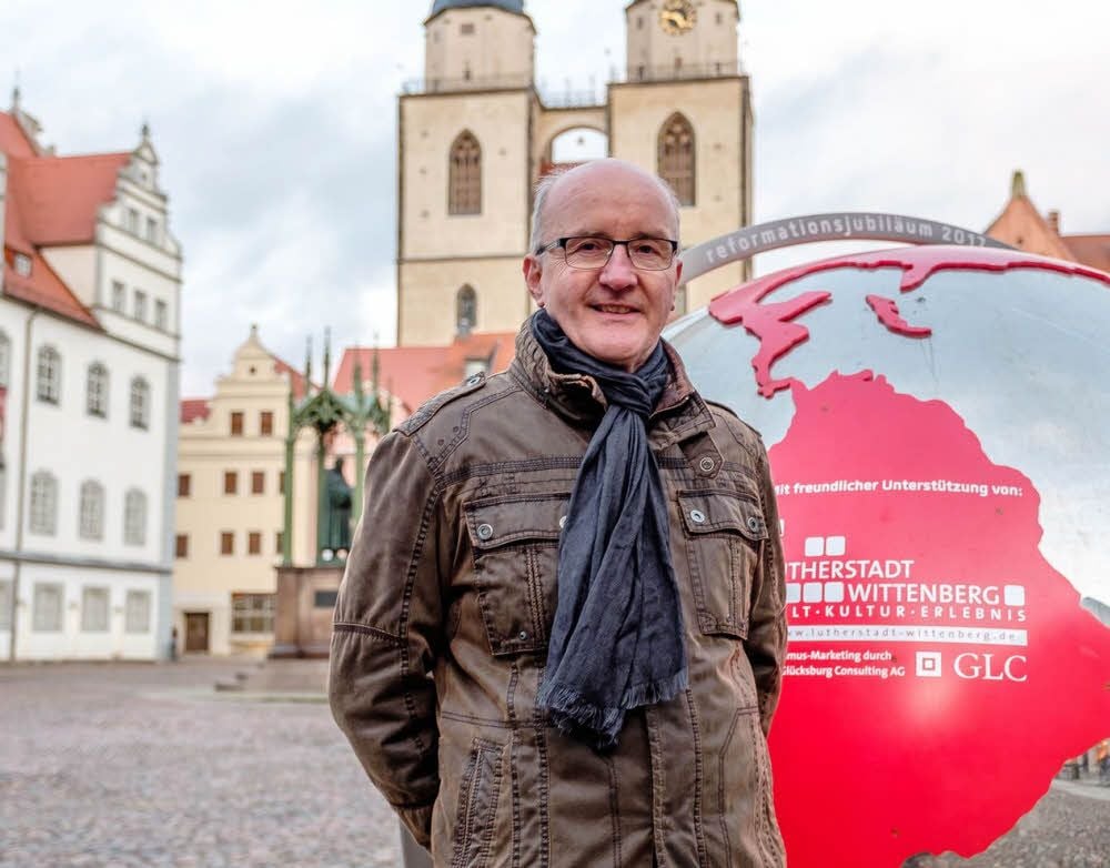 Friedbert Morgner (Bündnis90/Die Grünen) im Herzen von Wittenberg.
