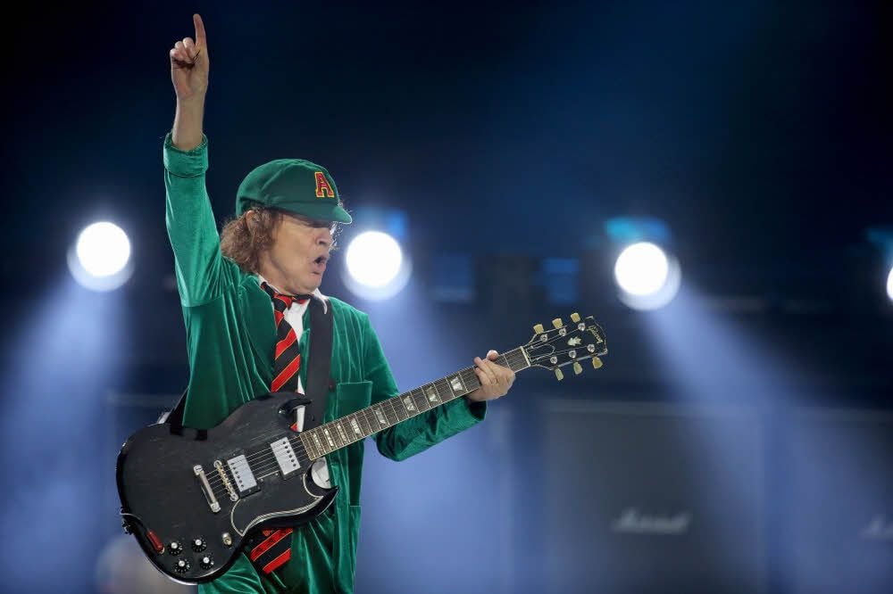 Angus Young ist der Schwerarbeiter des Hardrock.