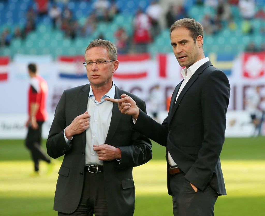 Planen gemeinsam für die neue Saison: Oliver Mintzlaff und Ralf Rangnick.