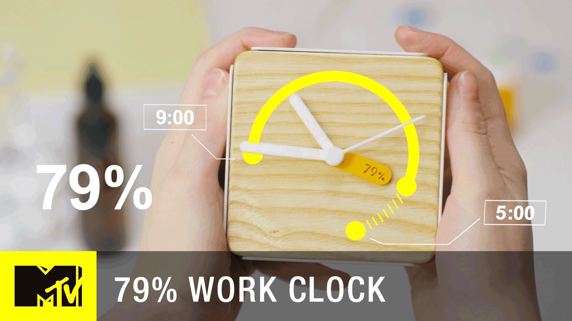 Mahnender Wecker: Die „79 per cent alarm clock“ klingelt nach 79 Prozent des Arbeitstages.
