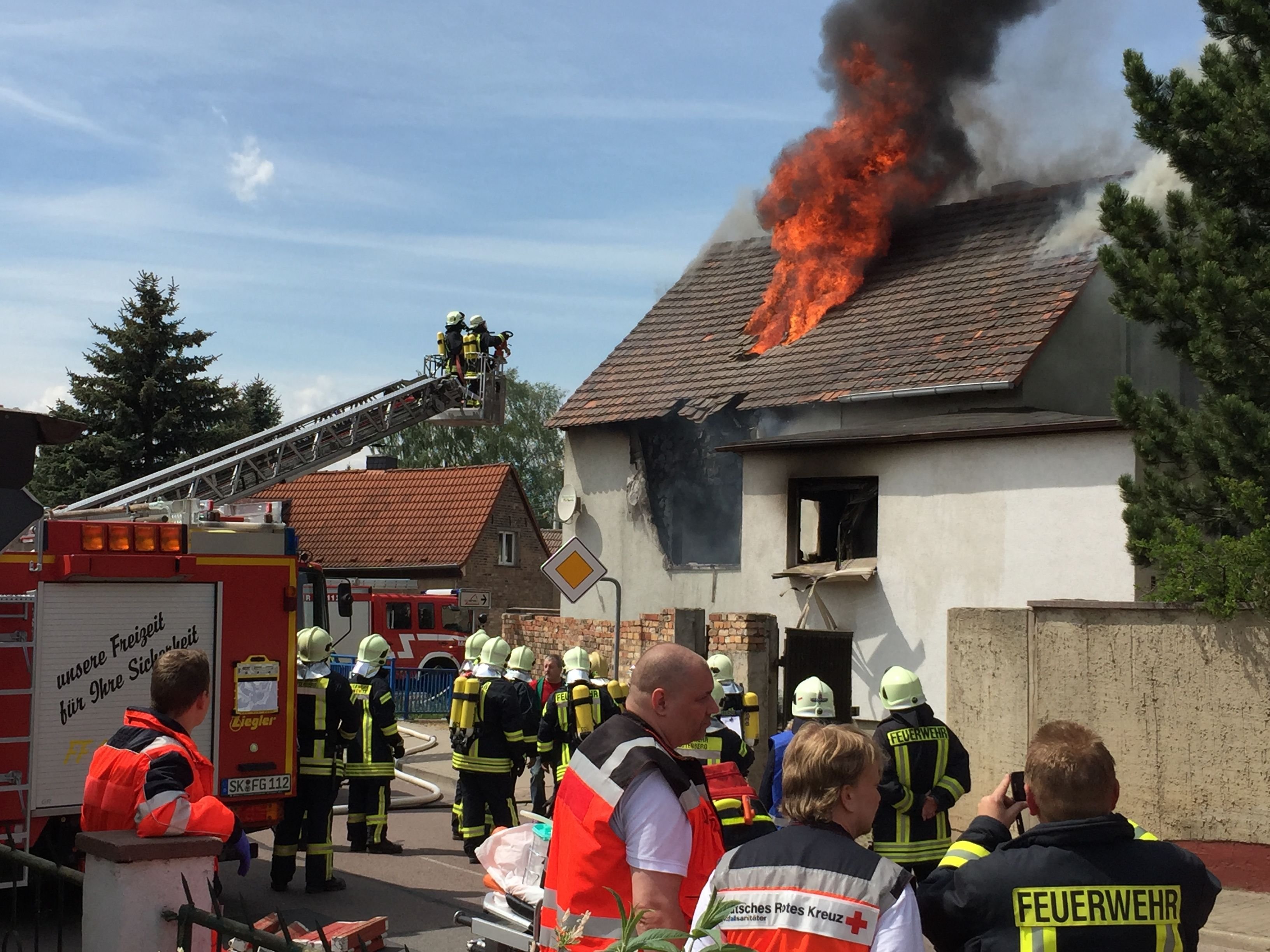 Großbrand in Gutenberg