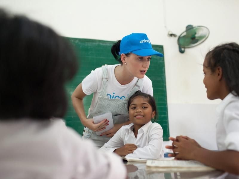 Katy Perry als Unicef-Sonderbotschafterin in Vietnam. Foto: Unicef