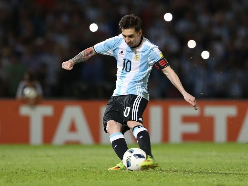 Lionel Messi verzückt Argentinien mit seinem 50. Tor. Foto: Nicolas Aguilera
