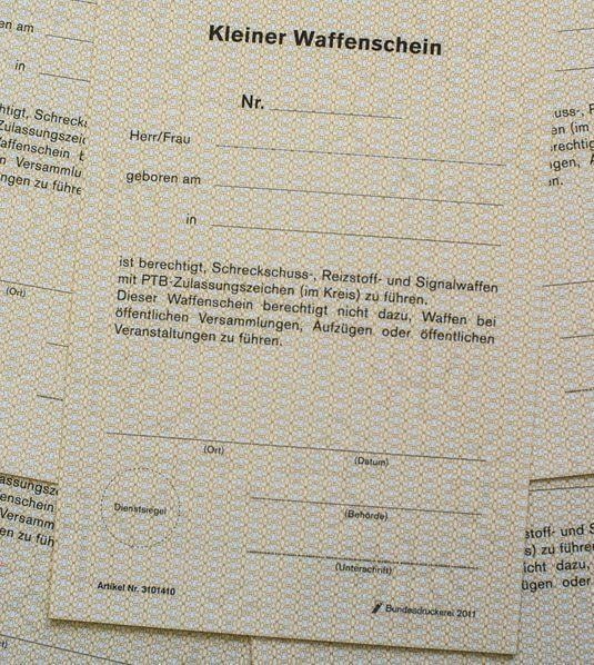 Der Kleine Waffenschein kostet 66 Euro.