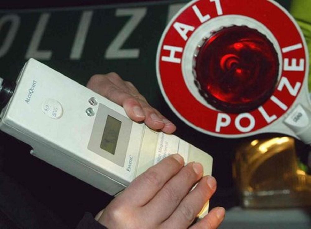 Atemalkohol-Test der Polizei.