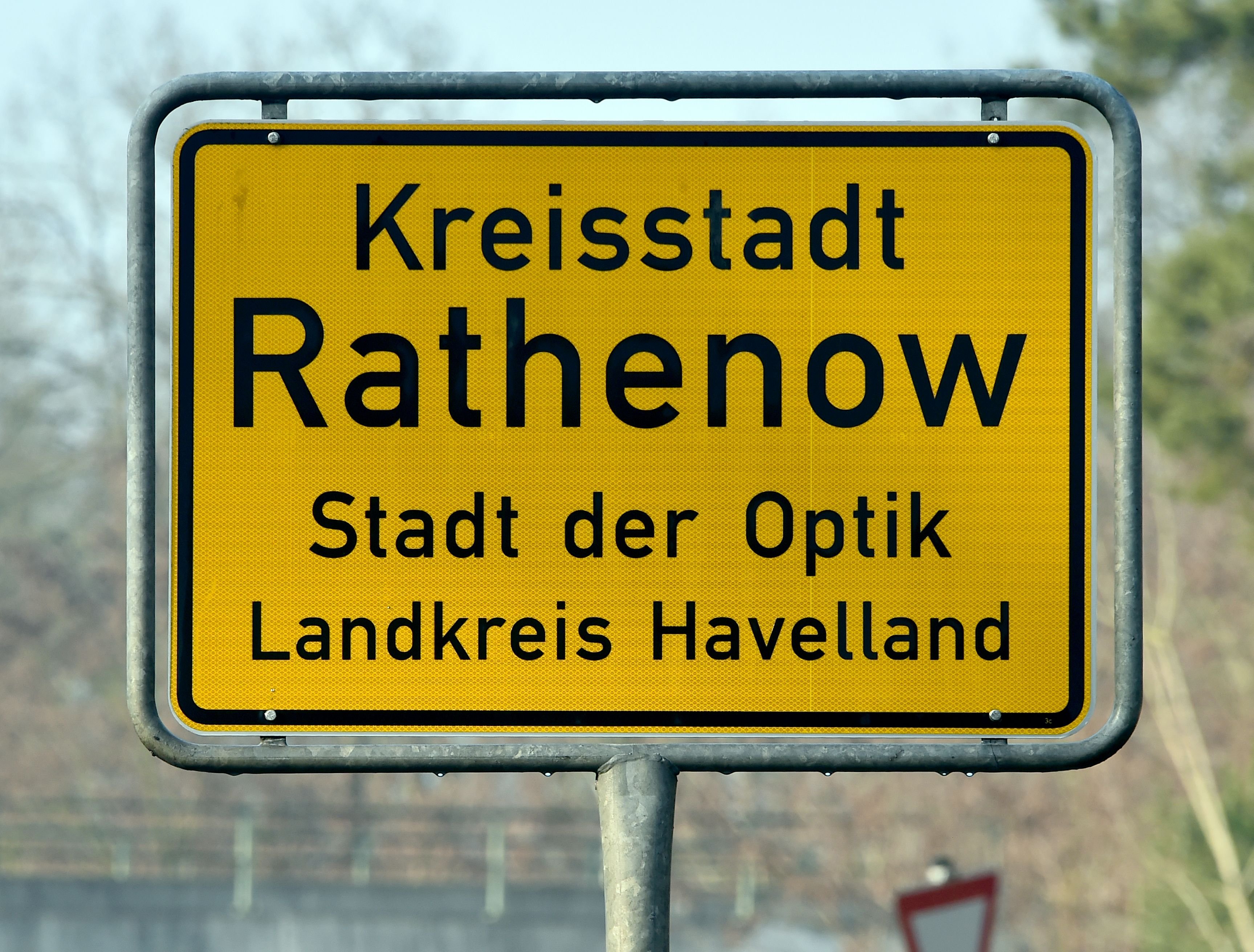 Das Ortseingangsschild von Rathenow