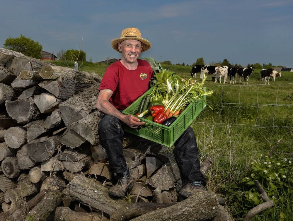 Bio-Gemüse ist die Passion vom Bio-Landwirt Klaus Feick - auch wenn es (noch) nicht aus eigener Produktion stammt.