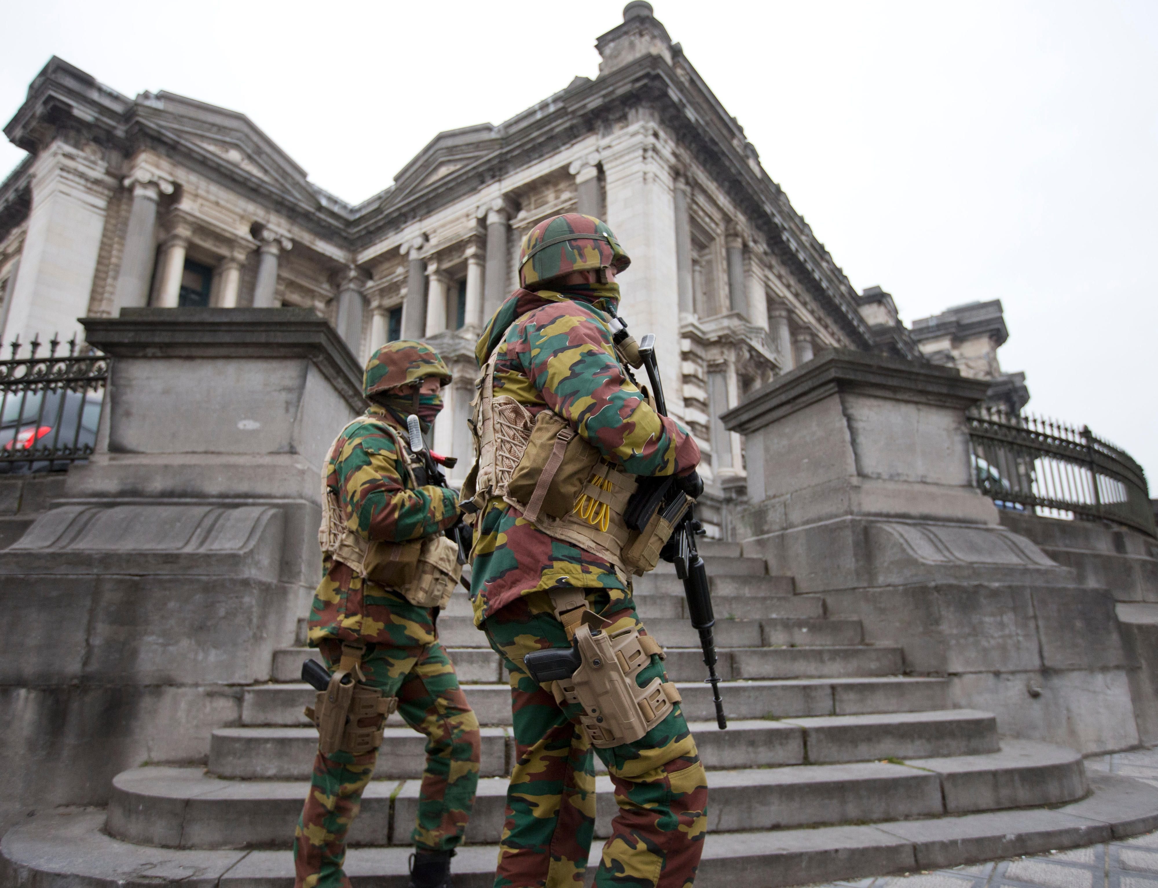 Belgische Soldaten in der Hauptstadt Brüssel