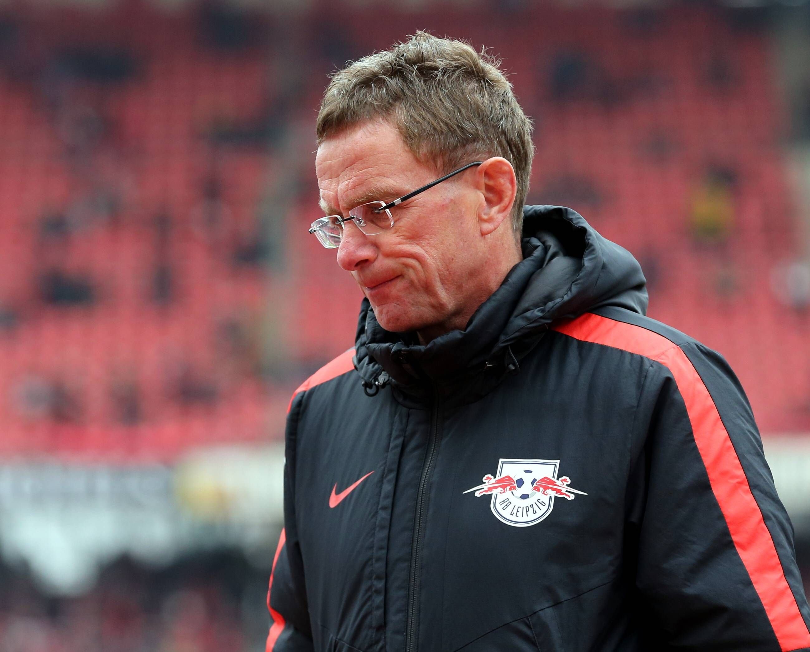 RB-Trainer Ralf Rangnick war nach dem 1:3 in Nürnberg bedient.