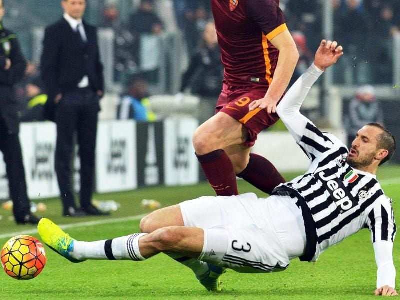 Giorgio Chiellini hat sich eine Zerrung im rechten Oberschenkel zugezogen. Foto: Andrea Di Marco
