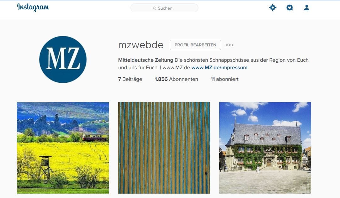 Die Mitteldeutsche Zeitung (@mzwebde) ist jetzt auch bei Instagram.