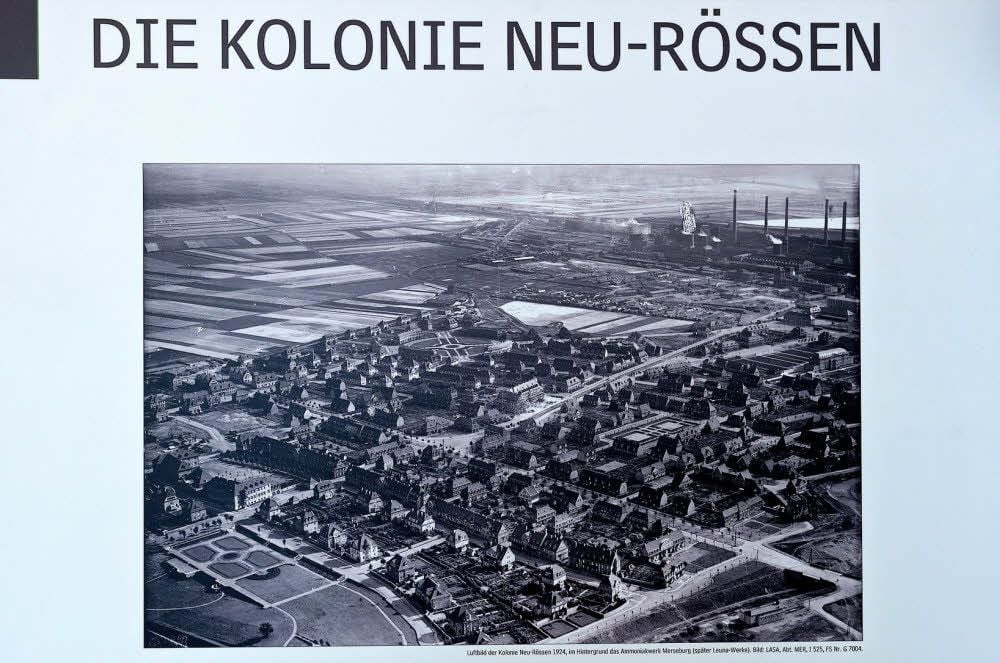 Eine Luftaufnahme der Kolonie im Jahr 1924 aus der Ausstellung
