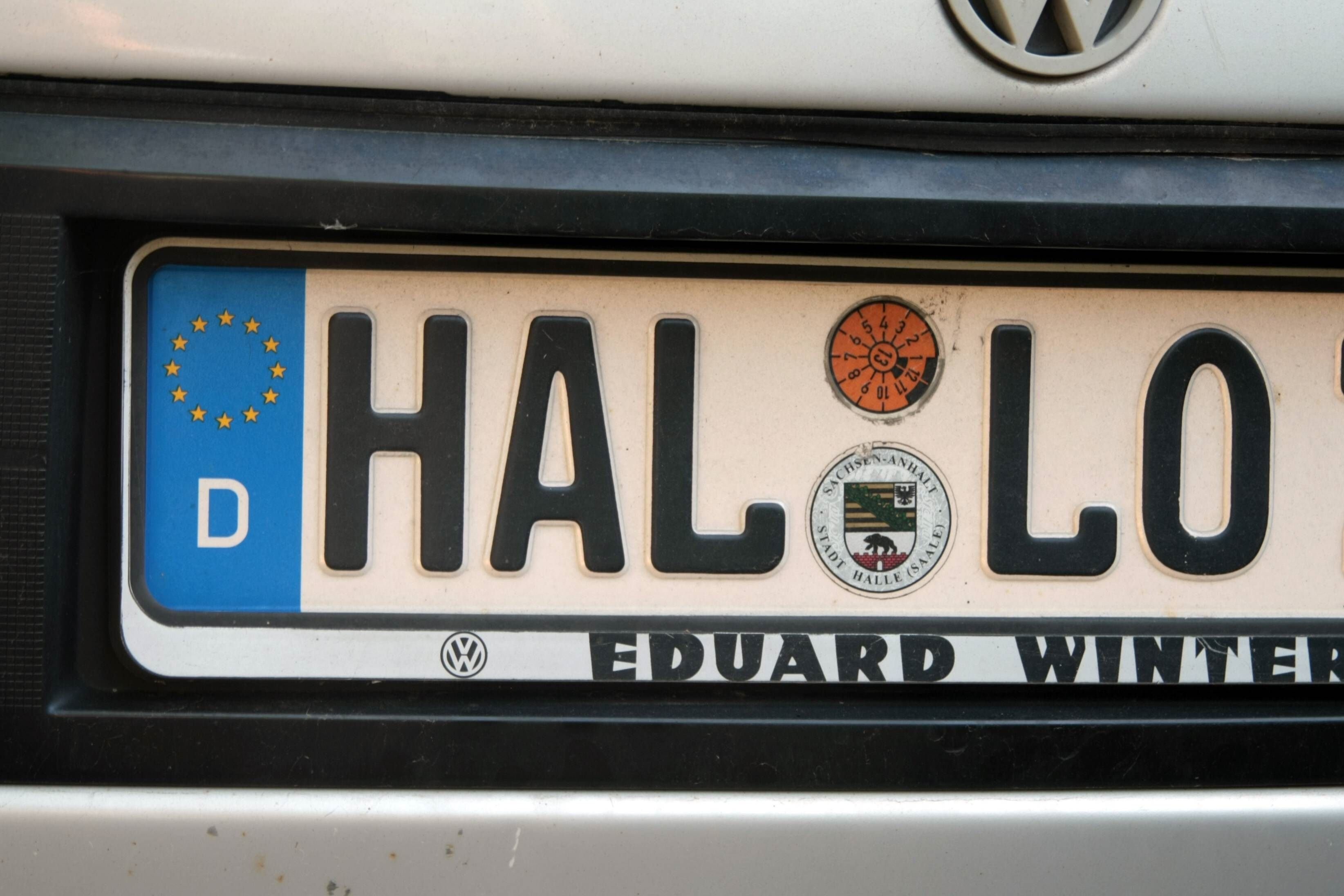 Autokennzeichen Halle (Saale).
