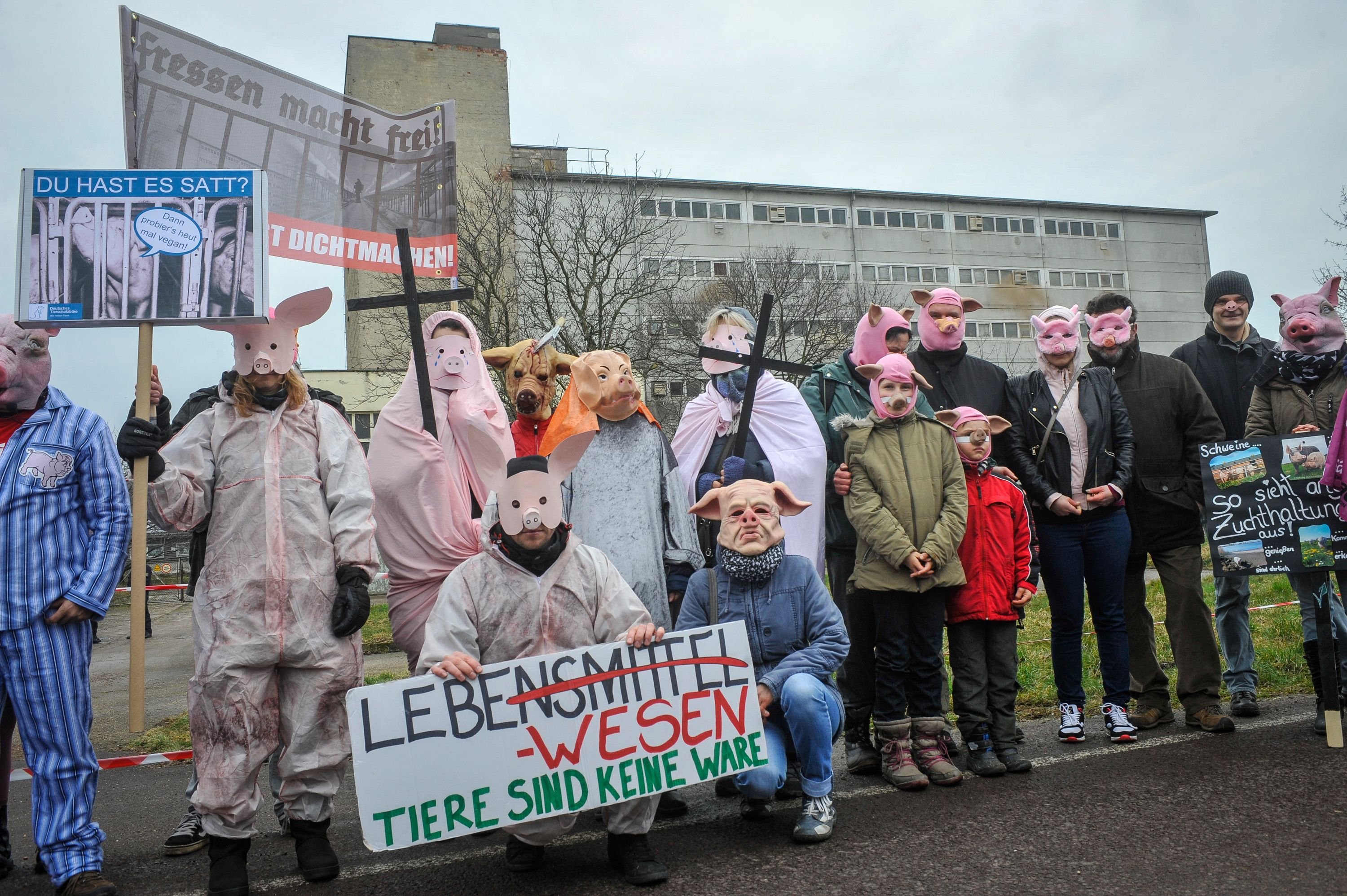 Das Deutsche Tierschutzbüro aus Berlin rief im März 2015 zum Protest gegen das Schweinehochhaus in Maasdorf auf. Nun soll es wieder Protest geben.