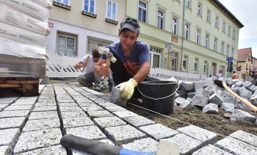 Die Große Kalandstraße wird gepflastert.