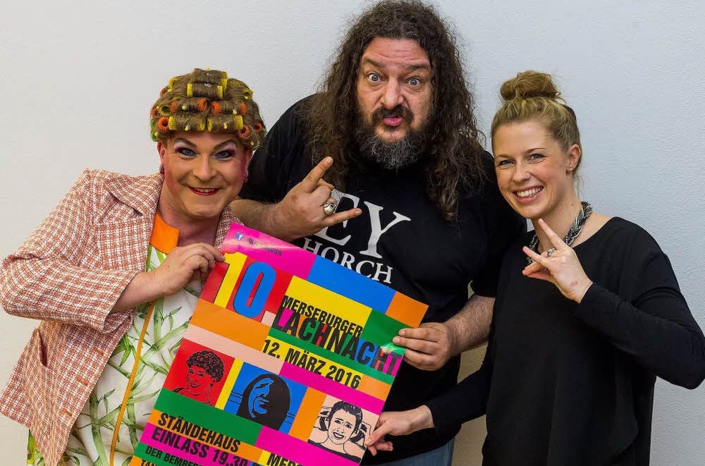 Lilli, der Bembers und Christine Eixenberger (von links) traten bei der Merseburger Lachnacht auf.