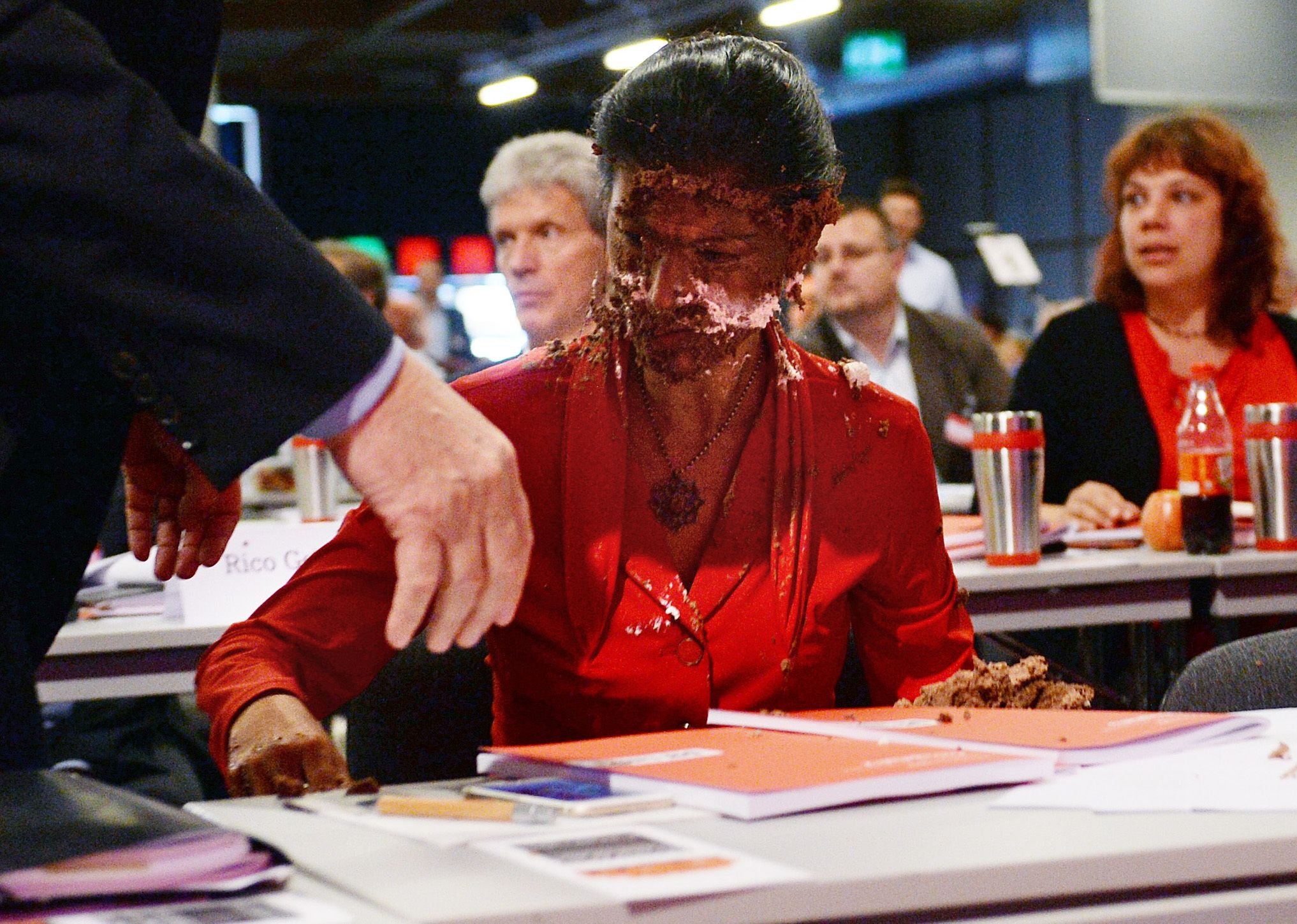 Sahra Wagenknecht nach der Torten-Attacke