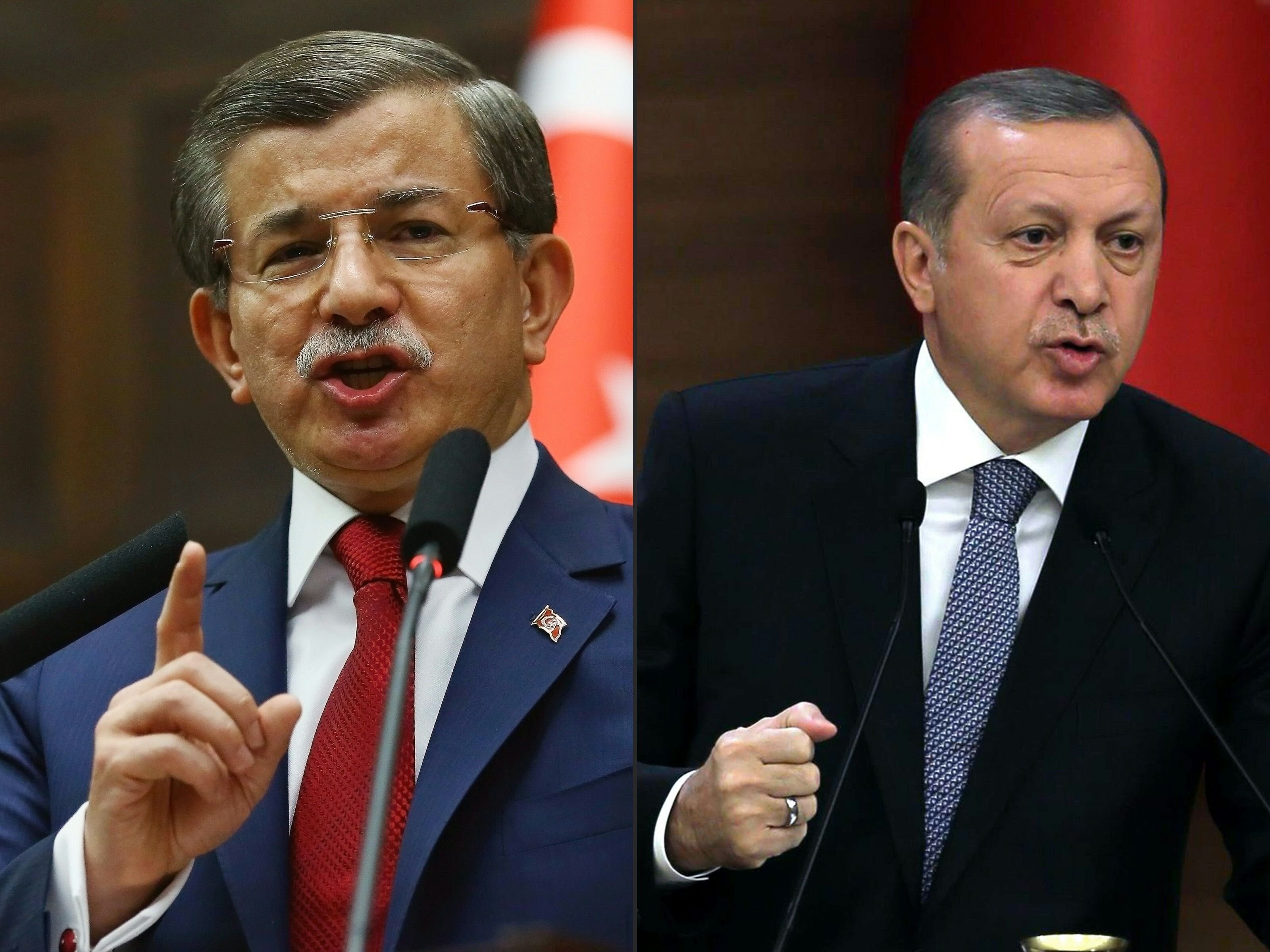 Ministerpräsident Ahmet Davutoglu (l.) und Staatspräsident Recep Tayyip Erdogan