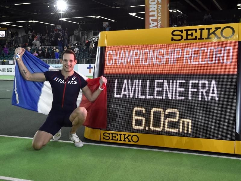 Stabhochspringer Renaud Lavillenie siegte in Portland mit 6,02 Metern. Foto: John G. Mabanglo